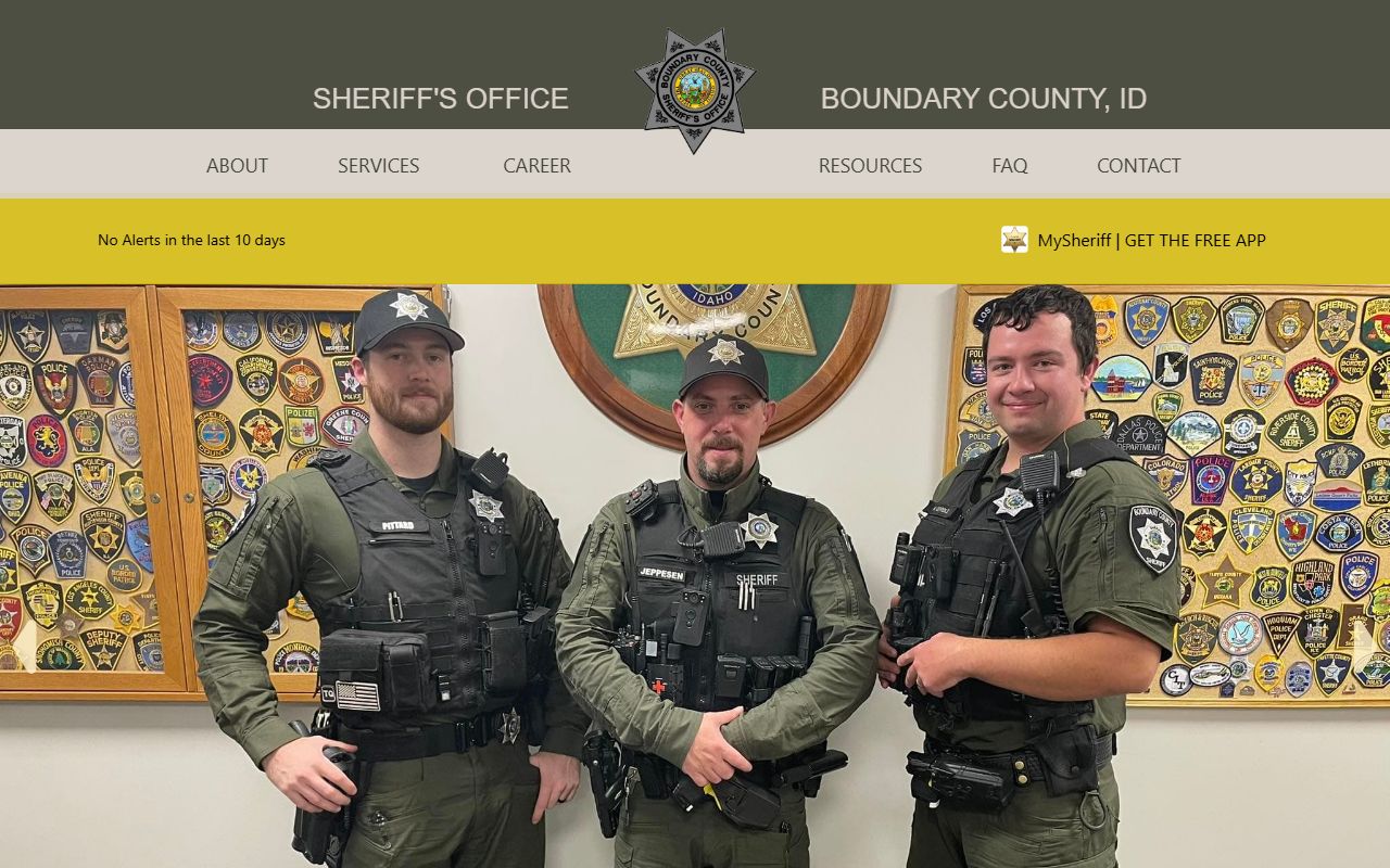 Boundary County inmate population sheriff homepage and app prompt