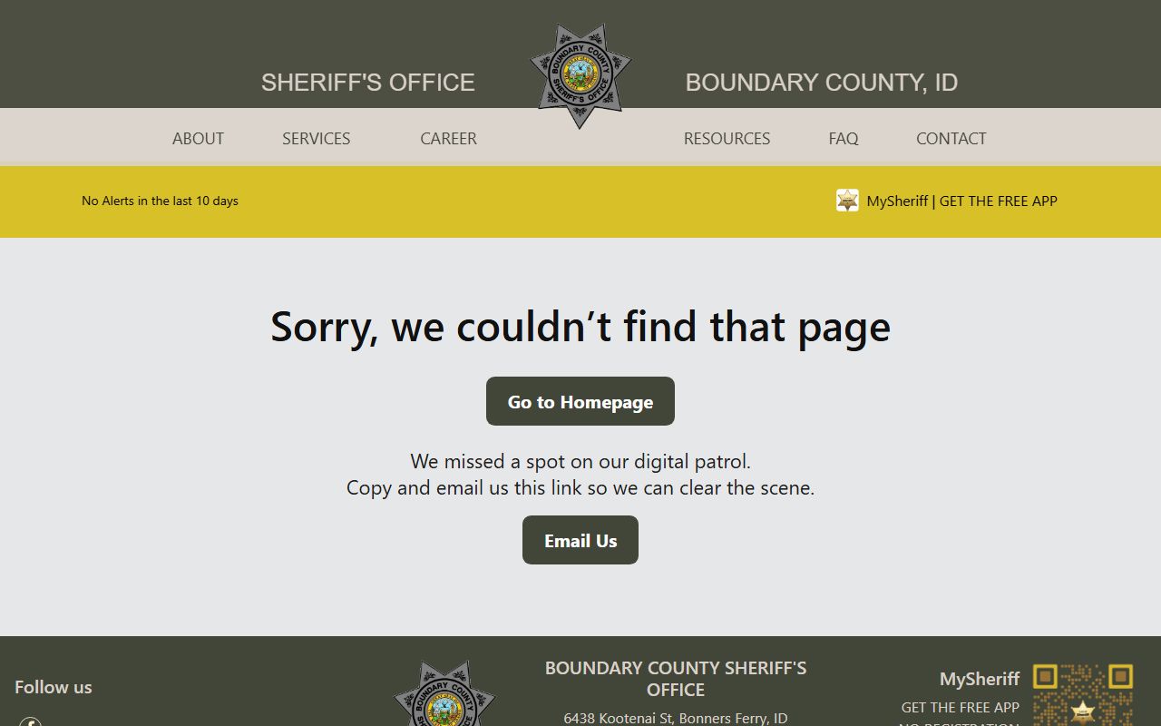 Boundary County jail commissary timing for inmate records and funds